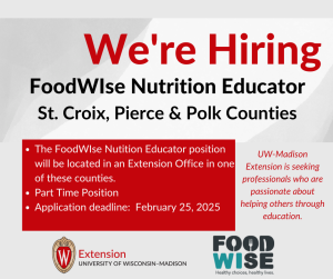 Hiring – FoodWIse Nutrition Educator